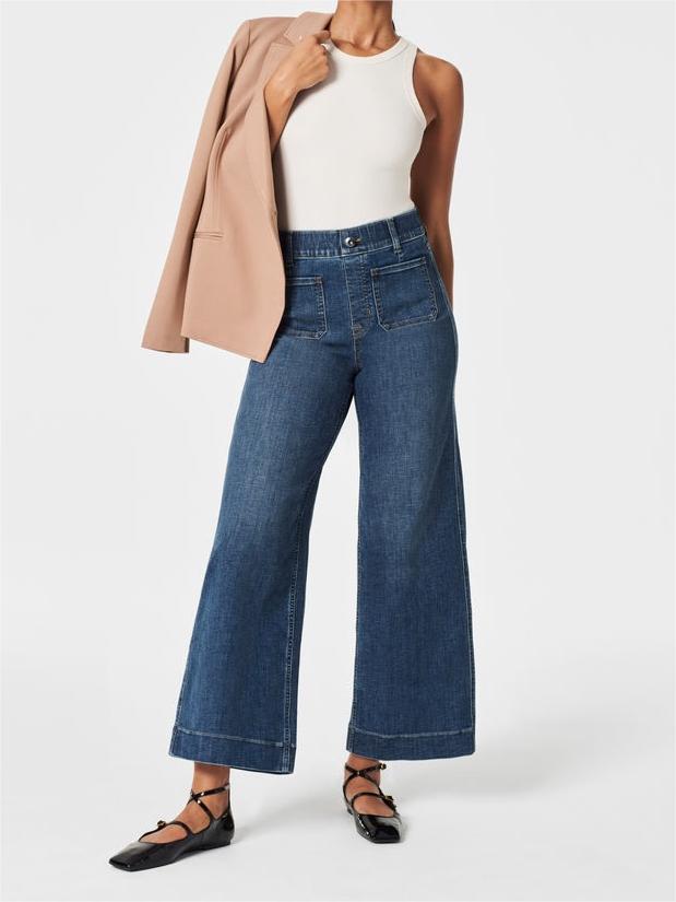 Suncadmious Barrel Jeans für Frauen Trendy High Waisted Wide Leg Baggy Cropped Relax Fit Stretch Denim Trouser Ankle Pants (blau,S Suncadmious Barrel Jeans für Frauen Trendy High Waisted Wide Leg Baggy Cropped Relax Fit Stretch Denim Trouser Ankle Pants (blau,S