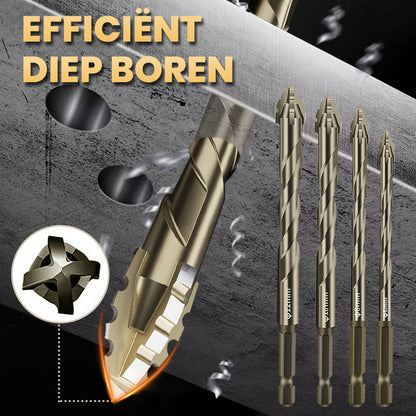 🔥2025 Uitverkoop 50% korting🔥Hoogwaardige 4-Fluit Getande Excentrische Boorbitset