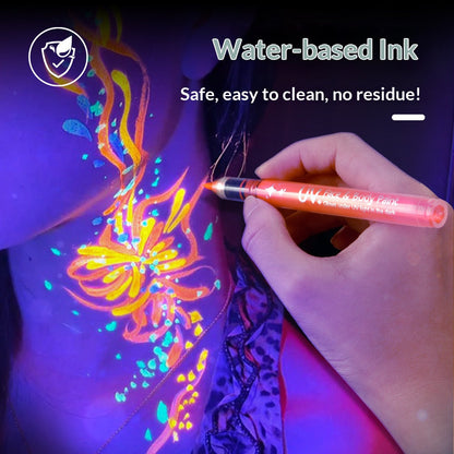 Laat je creativiteit knallen 🎨 8-Kleuren Body Markers & Face Paint Stiften – Veilig & Kleurrijk