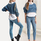 💥Dames 2-delige spijkerset met enkellange jeans