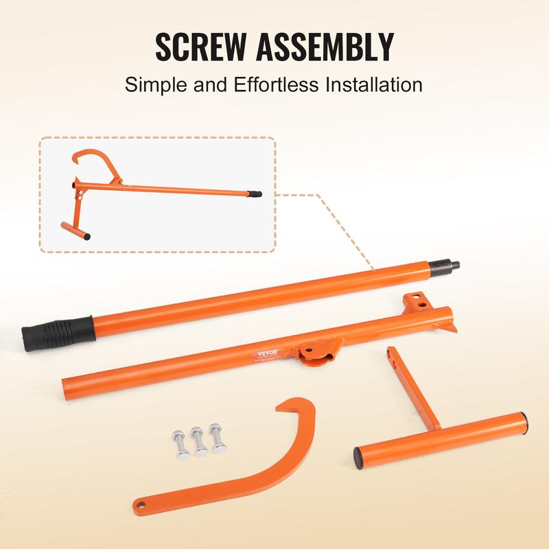 🔥 VEVOR 46.5 inch Stocklift in Kolstål - Powerful Forest Tools for Timber Management, Adjustable Krok & Gummi Handlee