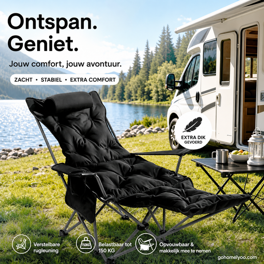 🪑 Draagbare verstelbare klapstoel voor buiten – Licht, stevig & veelzijdig – Perfect voor tuin, camping, strand of terras – Makkelijk mee te nemen en snel op te zetten 🏕️✨