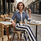 🟥 Zomer Uitverkoop – 60% Korting – 2-delige Dames Set | Gestreept Shirt & Wijde Broek | Comfortabel & Stijlvol