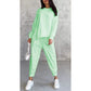 ⏰ Nu 63% KORTING 🔥 2-delige dames set – Top met asymmetrische zoom & casual broek