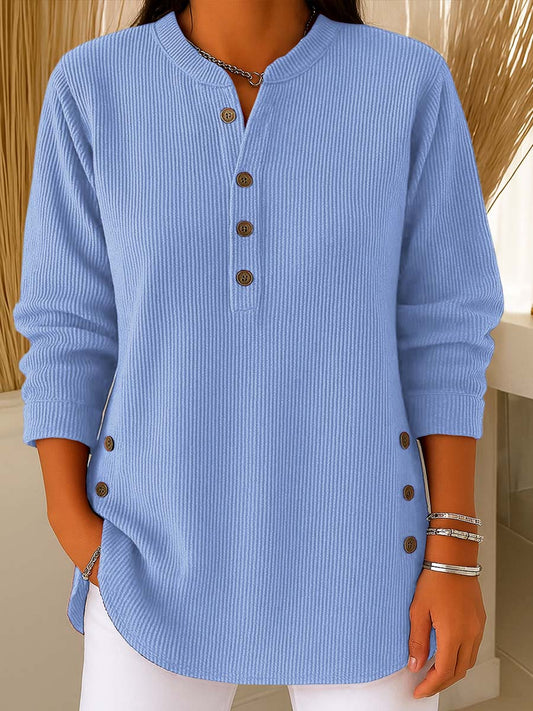 💃Laatste dag 50% KORTING⏰Effen damestrui met ronde hals en lange mouwen, casual, los gebreid