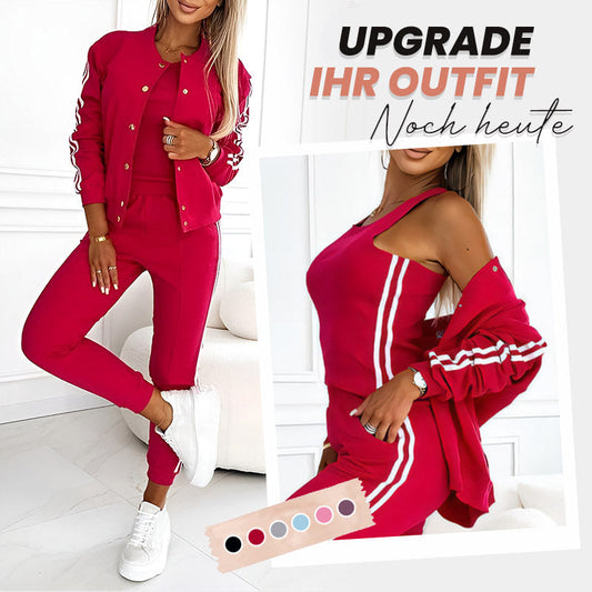 ✨ 2026 Uitverkoop 59% KORTING! 3-Delige Dames Baseball Set – Jas + Top + Broek | Sportief, Comfortabel & Direct Klaar om te Dragen