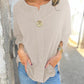✨Uitverkoop 50% Korting✨Vrouwenblouse in relaxed model met opgestroopte mouwen👚