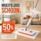🧹 Handsfree Platte Mop met Clipsysteem – Schoonmaken Zonder Steeds te Bukken | Dun Ontwerp, Stevige Clip & Makkelijk in Gebruik ✨