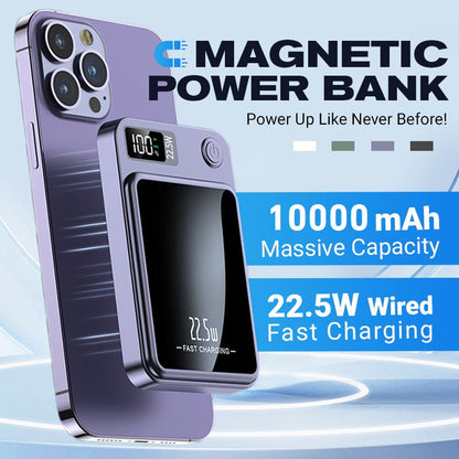 🖤⚡ BLACK FRIDAY 50% KORTING Ultra-Slim Magneet Powerbank 10000mAh – 2× Sneller Opladen, Draadloos & Vast 🚀