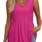 💜LAATSTE DAG ACTIE - 50% KORTING💜Dames bedrukte, mouwloze tanktops met V-hals en peplum