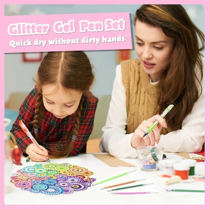 ✨ NU 50% KORTING! 🎁 Glitter Gelpennenset – 10 Kleuren | Soepel Schrijven & Snel Drogende Inkt | Voor Tekenen, Knutselen & Notities 🎨