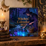 🧙‍♀️✨ Heksenkalender 2027 – Mystieke Wandkalender met 12 Maanden | Betoverde Bosillustraties | Sfeervolle Decoratie & Cadeau