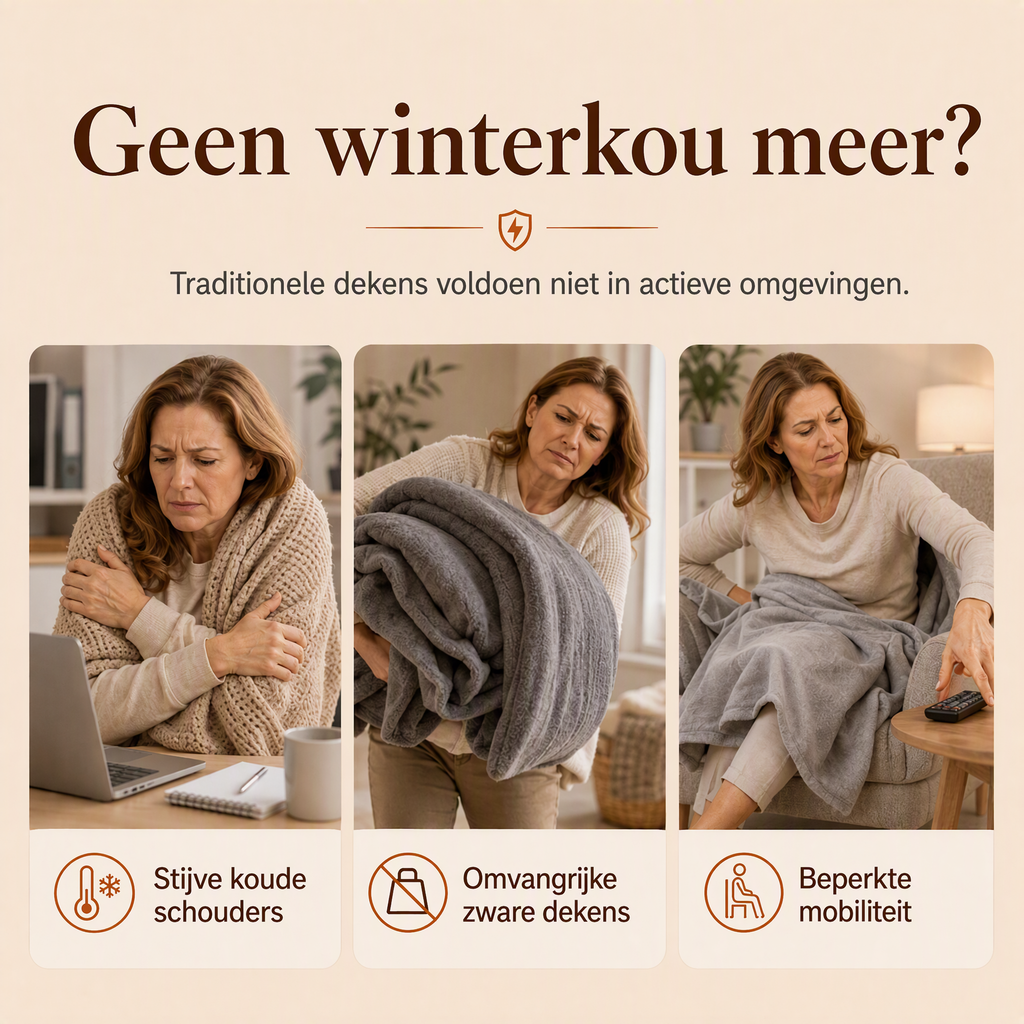 ☀️ Draagbare Elektrische Verwarmde Omslagdoek – Snelle Warmte in 15 Seconden en 3 Warmtestanden