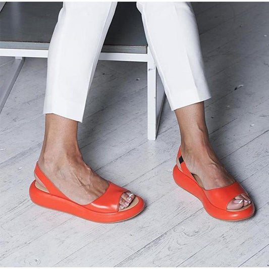 🌞Fris De Lente In Met 50% Korting!👡Comfortabele Leren Dames Sandalen met Plateauzool – Elegante Antislip Zomerschoenen voor Elke Dag
