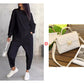 ⏰ Nu 63% KORTING 🔥 2-delige dames set – Top met asymmetrische zoom & casual broek