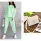 ⏰ Nu 63% KORTING 🔥 2-delige dames set – Top met asymmetrische zoom & casual broek