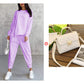 ⏰ Nu 63% KORTING 🔥 2-delige dames set – Top met asymmetrische zoom & casual broek