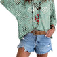 ⏰ Laatste dag aanbieding 50% korting 🔥 Hot Sale - Dames top in bohemian stijl met beige gehaakte details en V-hals