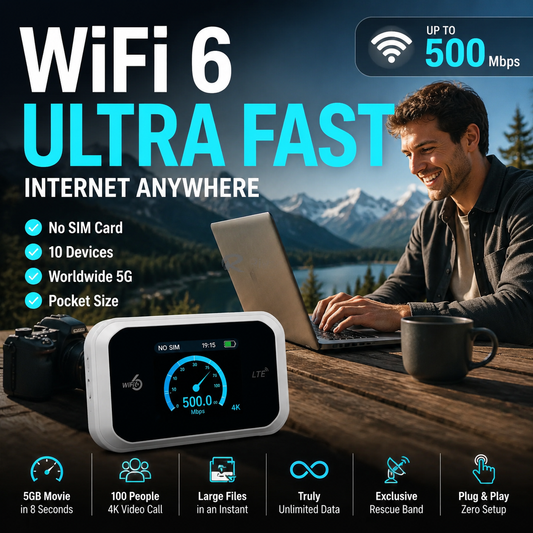 📶 Draagbare WiFi Hotspot – Blijf Verbonden Onderweg, Thuis of Tijdens Reizen ✈️! (Zonder simkaart)