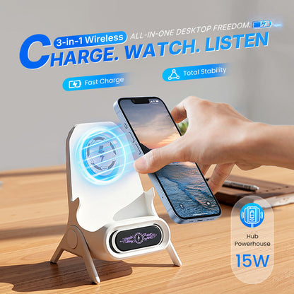 📱⚡ NU 50% KORTING! 15W Draadloze Snellader met Telefoonstandaard – Verstelbaar, Handsfree & Qi-Compatibel