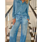🌟Denim-Look Dames Loungewear Set – Zacht, Comfortabel & Stijlvol voor Thuis en Casual Buiten