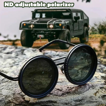 🔥Hot sale 50% korting🔥Verstelbare Tint Gepolariseerde Ronde Zonnebril🌞🕶️