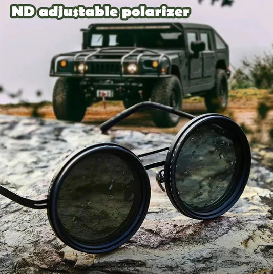🔥Hot sale 50% korting🔥Verstelbare Tint Gepolariseerde Ronde Zonnebril🌞🕶️