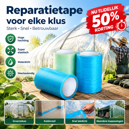 🌱 KOOP 2, KRIJG 1 GRATIS – Weerbestendige Reparatietape voor Kassen | Voor Scheuren & Kleine Beschadigingen | Voor Buiten