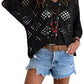 ⏰ Laatste dag aanbieding 50% korting 🔥 Hot Sale - Dames top in bohemian stijl met beige gehaakte details en V-hals