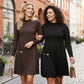 💖 Onze Bestverkochte Elegante Jurk — Lange Mouwen & Plissé Panelen | 50% KORTING