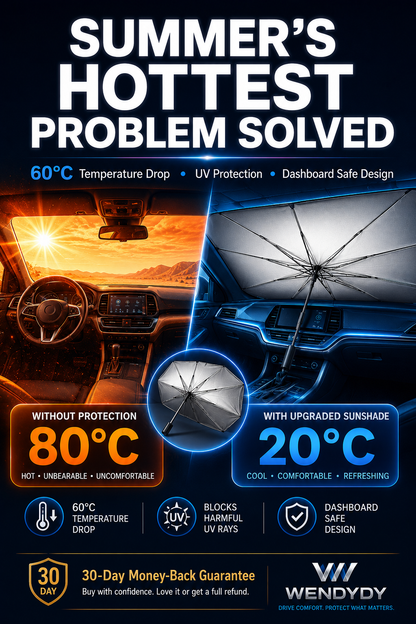🚗 50% KORTING – Auto Zonnescherm Paraplu – Houd je Auto Koel ☀️