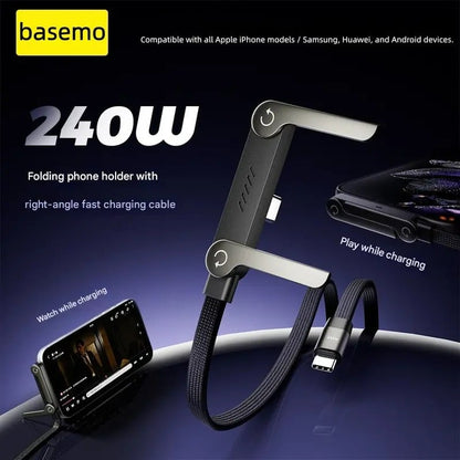 🔥 HETE UITVERKOOP! 2-in-1 snellaadkabel + ingebouwde telefoonstandaard 🎁