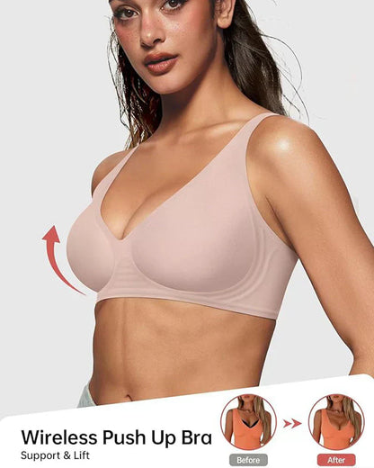 🍃Uitverkoop 50% KORTING⏰Diepe V-hals Push-up beugelloze naadloze jelly-bh
