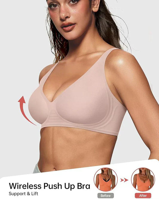 🍃Uitverkoop 50% KORTING⏰Diepe V-hals Push-up beugelloze naadloze jelly-bh