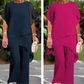 ✨ 63% KORTING – Charmante Set met Onregelmatige Top 👗 Elegante Wijde Broekset – Comfortabel & Perfect voor Lente