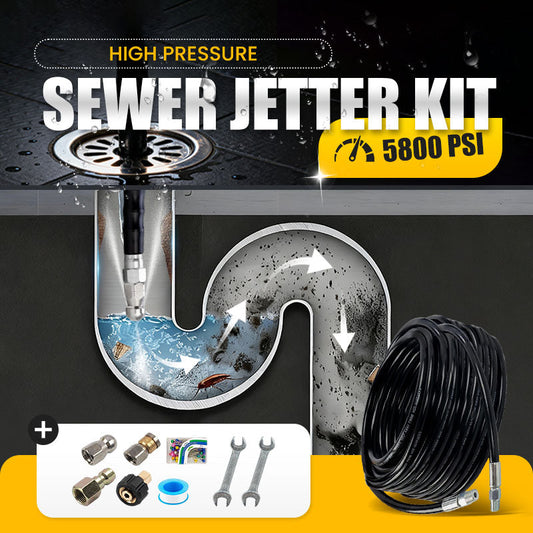 🚿 5800 PSI Rioolreinigingsset 🛠️ Draaibare Sproeier & Versterkte Slang – Nu 63% KORTING