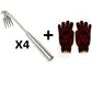 🌿🔨 Robuuste roestvrijstalen tuinschoffel - handbediende onkruidverwijdering, ideaal voor het losmaken van de grond en het verwijderen van wortels