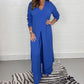 🔥 50% KORTING 🔥 Casual 2-delig Pak met Lange Top en Bijpassende Broek – Comfort & Stijl in Één!