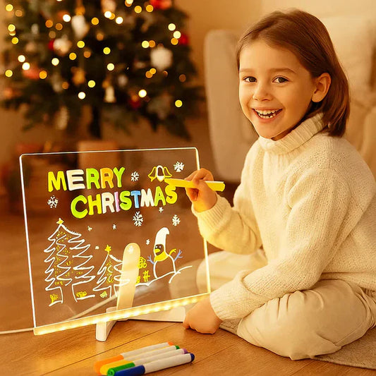 🎄 LED Note Board – Schrijf, Verlicht & Creëer | Kerstactie: Koop 1, Krijg 7 Kleurenpennen Gratis! ✨