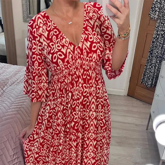 ✨Nieuw Binnenkomend Dames Lange Jurk✅ Verbergt Lichaamsvet & Slank Silhouet