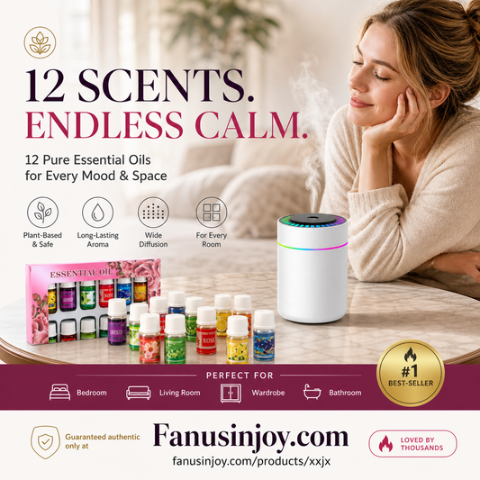 🔥 50% KORTING! Set van 12 Wateroplosbare Essentiële Oliën – Frisse Geuren voor Thuis | Voor Diffuser, Luchtbevochtiger & Dagelijks Gebruik 🌺