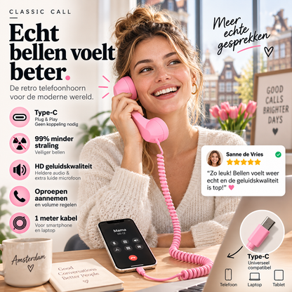 ☎️ 50% KORTING – Retro Telefoonhoorn met Bluetooth | Klassiek Vintage Design | Voor Thuis & Kantoor