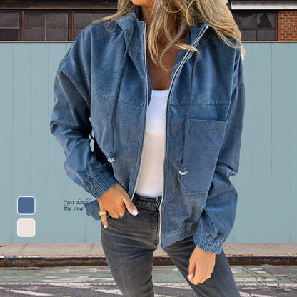 💝Hot sale 50% korting💝Casual damesjack met revers in capuchon🧥