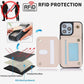 PU lederen RFID-blokkering Zipper Portemonnee telefoonhoesje voor iPhone