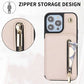 PU lederen RFID-blokkering Zipper Portemonnee telefoonhoesje voor iPhone