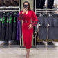 Elegante V-halsjurk voor dames in rood