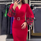 Elegante V-halsjurk voor dames in rood