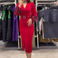 Elegante V-halsjurk voor dames in rood