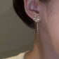 Shiny Diamond Flower Earring Tassel