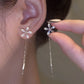 Shiny Diamond Flower Earring Tassel
